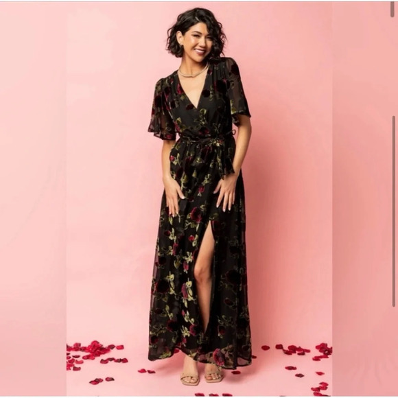 Baltic Born Parisian Velvet Floral Maxi Dress - Picture 1 of 10